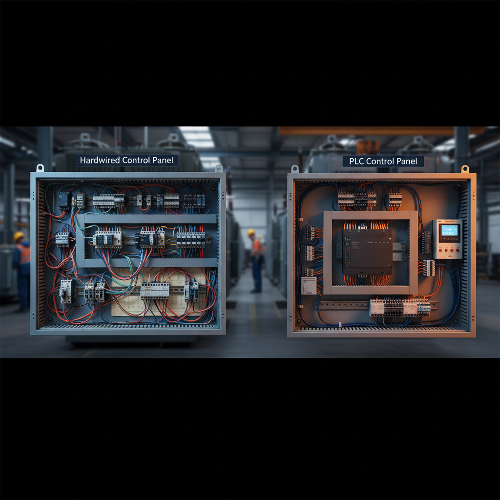 PLC vs. Hardwired Control Panels: A Facility Manager's Guide — AK&J Electric blog cover image
